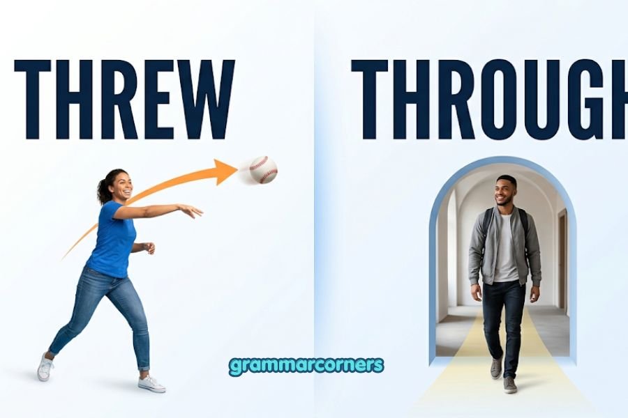 threw or through