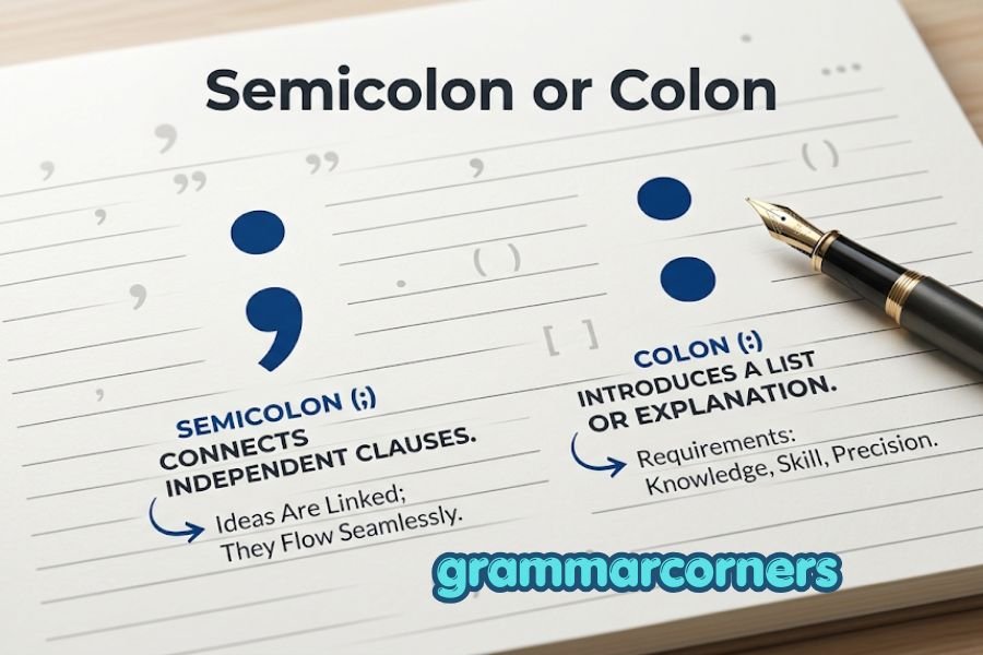 semicolon or colon